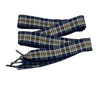 goodlace 1 Inch Wide Flat Plaid Gingham Shoe Laces Cute Checkered Shoelaces for Converse Trainers No.15 Dark Blue & Khaki 47"/120cm