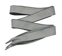 goodlace 1 Inch Wide Flat Plaid Gingham Shoe Laces Cute Checkered Shoelaces for Converse Trainers No.30 Light Grey 47"/120cm