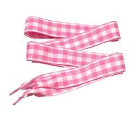 goodlace 1 Inch Wide Flat Plaid Gingham Shoe Laces Cute Checkered Shoelaces for Converse Trainers No.18 Pink 47"/120cm