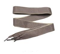 goodlace 1 Inch Wide Flat Plaid Gingham Shoe Laces Cute Checkered Shoelaces for Converse Trainers No.7 Red Brown 55"/140cm