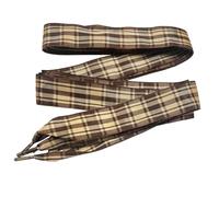 goodlace 1 Inch Wide Flat Plaid Gingham Shoe Laces Cute Checkered Shoelaces for Converse Trainers No.10 Light Brown 55"/140cm