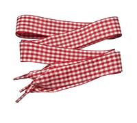 goodlace 1 Inch Wide Flat Plaid Gingham Shoe Laces Cute Checkered Shoelaces for Converse Trainers No.22 Red 47"/120cm