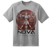 GOODLlFE Mens Nova Robotics Short Circuit T Shirt Laboratories Retro Movie Jonny 5 Film Grey L