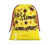 Goodlooking Hello Nice Sunshines Printing 11.8x15.8in Drawstring Gift Bag With Red Ribbon Closure For Halloween Xmas,For Adults Gifting