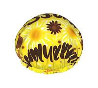 Goodlooking Hello Nice Sunshines Reusable Shower Cap For Women,Double Splashproof Shower Cap,Large Size For All Hair Lengths