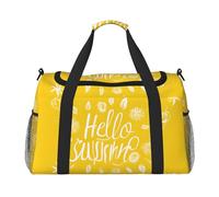Goodlooking Hello Print Womens Sports Bags Travel Bag - Gym Tote Bag with Compartment,Duffel Bags for Men,Ladies Holdall,Carry On Weekend Travel Handbags for Women