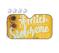 Goodlooking Hello Sunshine Print Car Windshield Sun Shade for Car Truck SUVs, Aluminum Foil Auto Front Window Sun Visor Sun Heat Protection Sunshade with 2 holes, M