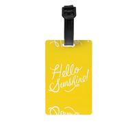 Goodlooking Hello Sunshine Print Luggage Tags with Full Back Privacy Cover - Durable PVC ID Labels for Suitcases & Backpacks