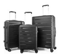 GOODLUGG 20-Inch PP material Carry-on Luggage with Spinner Wheels and TSA Lock, Airline Approved Lightweight Hardside Suitcase for Travel, Hardshell Suitcase, 20", Black, Black, 20/24/28 Inch, Pp