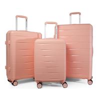 GOODLUGG 20-Inch PP material Carry-on Luggage with Spinner Wheels and TSA Lock, Airline Approved Lightweight Hardside Suitcase for Travel, Hardshell Suitcase, 20", Black, Coral, 20/24/28 Inch, Pp