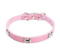 Goodluvk28 Dog Collar Pendant | Adjustable Small Pet Dog Puppy Faux Leather Bone Collar Easy Wear Neck Strap, Pets Are Best Friend of Human Beings