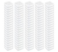 Goodma 100 Pieces Square Empty Mini Clear Plastic Organizer Storage Box Containers with Hinged Lids for Small Items and Other Craft Projects (55 x 55 x 20 mm)
