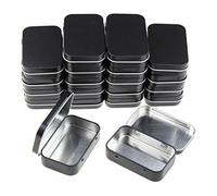 Goodma 20 Pieces Rectangular Metal Empty Hinged Tins Containers Basic Necessities Home Storage Organizer Mini Box Set, 95 x 62 x 20 mm (Black)