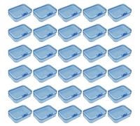 Goodma 30 Pieces Mini Rectangular Plastic Boxes Empty Storage Organizer Containers with Hinged Lids for Small Items and Other Craft Projects (65 x 45 x 20 mm, Blue)