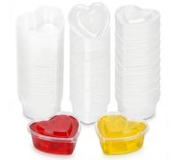 Goodma 36 Pieces 150ml Heart Shaped Slime Storage Containers Transparent Plastic Box with Lids