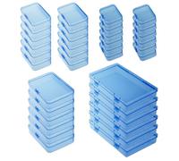 Goodma 36 Pieces Rectangular Empty Mini Plastic Organizer Storage Box Containers with Hinged Lids for Small Items and Other Craft Projects (Mixed Sizes, Blue)