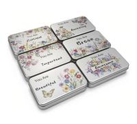 Goodma 6 Pack Rectangular Metal Tins Storage Organizer Gift Boxes, Silver