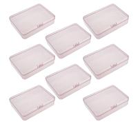 Goodma 8 Pieces Rectangular Plastic Boxes Empty Storage Organizer Containers with Hinged Lids for Small Items and Other Craft Projects (115 x 85 x 28 mm, Pink)