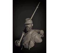 Goodmoel 1/10 Ancient American Civil War Infantry Resin Bust Model / Unassembled and Unpainted Soldier Die Cast Kit / Lw-548