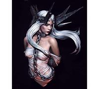 Goodmoel 1/10 Ancient Fantasy Vampire Female Warrior Resin Bust Model / Unassembled and Unpainted Soldier Die Cast Kit / Lw-562