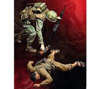 Goodmoel 1/35 Vietnam War US Soldier Victory Over Enemy Resin Soldier Model Kit (2 Persons)/Unassembled and Unpainted Soldier Miniature Kit/Ja-8517