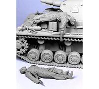 Goodmoel 1/35 WWII German Tank Crew Wounded Resin Soldier Model Kit (2 Person, No Tank)/Unassembled and Unpainted Miniature Kit/YH-6976