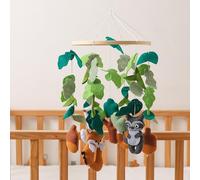 GOODMOM Forest Nursery Mobile - Handmade Crib Mobile with Fox and Owl Perfect for Boys & Girls Design Sturdy Structure Easy Assembly and a Delightful (Wild Animal Kingdom)
