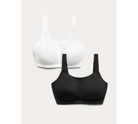 Goodmove 2 Pack Ultimate Support Non Wired Sports Bras (A-H) White Mix