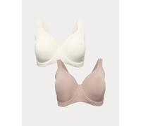 Goodmove 2 Pack Ultimate Support Wired Sports Bras (A-H) Ivory Mix