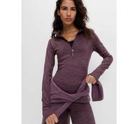 Goodmove Funnel Neck Half Zip Running Top Blackberry