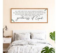 Goodness of God Framed Wall Art, 40''×15'' Positive Religious Long Natural Bible Verse for Christian God Jesus Christ Prayer, Vintage Rustic Holy Catholic Scripture Decor Natural