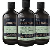 Goodness Oud, Cedar & Amber Bath Soak, 500 Ml (Pack of 3) - Vegan Friendly