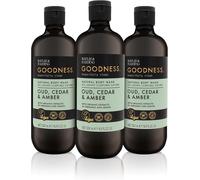 Goodness Oud Cedar and Amber Body Wash 500 ml (Pack of 3) Vegan Friendly