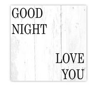 Goodnight Love You Wooden Signs Motivational Christian Saying Wood Plaque Sign Christian Home Wall Decor Minimalist Decor Hanging Sign for Living Room Kitchen Bathroom Bedroom Decor 12x12in