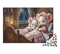Goodnight Mice 1000 Piece Cardboard Jigsaw Puzzle Country Cottage Bedroom for Adults And Family Stress Relief Home Entertainment Unique Pattern 70x50cm/1000pcs