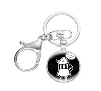 Goodnight Punpun Keychain Cartoon Figures Glass Cabochon Key Holder Personality Men Women Lobster Buckle Car Bag Key Chain