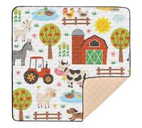 GOODOLD Farm Animals Baby Play Mat 50x50 Inch One-Piece Soft Crawling Mat Waterproof Playmat with Non-Slip Bottom for Babies, Toddlers, and Infants