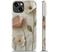 Goodon for iPhone 13 Mini Case - Wireless Charging - Dual-Layer Hard Shell & Silicone Cover - Protective Phone Case with Cute Wildflower Designs for Women - Ethereal Wire Florals