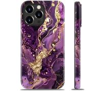 Goodon for iPhone 13 Pro Case - Wireless Charging - Dual-Layer Hard Shell & Silicone Cover - Protective Phone Case with Cute Wildflower Designs for Women - Purple Nebula Luxe