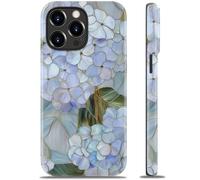 Goodon for iPhone 14 Pro Case - Wireless Charging - Dual-Layer Hard Shell & Silicone Cover - Protective Phone Case with Cute Wildflower Designs for Women - Pastel Hydrangea