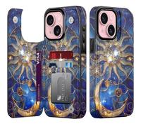 Goodon for iPhone 14 Wallet Case with Card Holder,RFID-Blocking,Aesthetic Vintage Floral Girly Shell,Trendy Unique Cool Retro Protective Phone Cover for Women Girls - Whimsical Collage