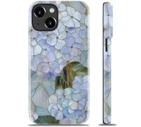 Goodon for iPhone 15 Case - Wireless Charging - Dual-Layer Hard Shell & Silicone Cover - Protective Phone Case with Cute Wildflower Designs for Women - Pastel Hydrangea
