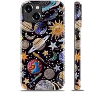 Goodon for iPhone 15 Plus Case - Wireless Charging - Dual-Layer Hard Shell & Silicone Cover - Protective Phone Case with Cute Wildflower Designs for Women - Astronomy Design