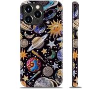 Goodon for iPhone 15 Pro Case - Wireless Charging - Dual-Layer Hard Shell & Silicone Cover - Protective Phone Case with Cute Wildflower Designs for Women - Astronomy Design
