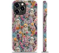 Goodon for iPhone 15 Pro Case - Wireless Charging - Dual-Layer Hard Shell & Silicone Cover - Protective Phone Case with Cute Wildflower Designs for Women - Mystic Floral Owlscape