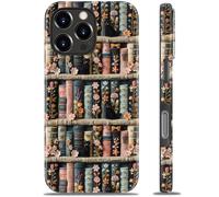 Goodon for iPhone 16 Pro Max Case - Wireless Charging - Dual-Layer Hard Shell & Silicone Cover - Protective Phone Case with Cute Wildflower Designs for Women - Vintage Book Spine
