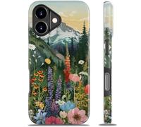 Goodon for iPhone XX Case - Wireless Charging - Dual-Layer Hard Shell & Silicone Cover - Protective Phone Case with Cute Wildflower Designs for Women - Mountain Blossom