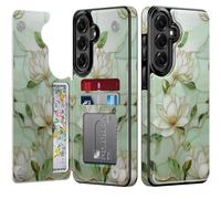 Goodon for Samsung Galaxy S26 Plus Wallet Case with Card Holder,RFID-Blocking,Aesthetic Vintage Floral Shell,Trendy Unique Cool Retro Protective Phone Cover for Women Girls - Magnolia Flowers