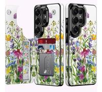 Goodon for Samsung Galaxy S26 Ultra Wallet Case with Card Holder,RFID-Blocking,Aesthetic Vintage Floral Shell,Trendy Unique Cool Retro Protective Phone Cover for Women Girls - Blooming Wildflowers