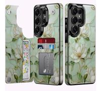 Goodon for Samsung Galaxy S26 Ultra Wallet Case with Card Holder,RFID-Blocking,Aesthetic Vintage Floral Shell,Trendy Unique Cool Retro Protective Phone Cover for Women Girls - Magnolia Flowers